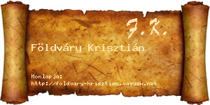 Földváry Krisztián névjegykártya